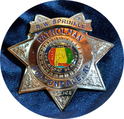 R. W. Sprinkle Patrolman Fuliondale, Al. Police State of Alabama Great Seal USA