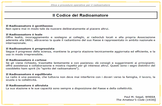 Il codice del radioamatore the code of the radio amateur